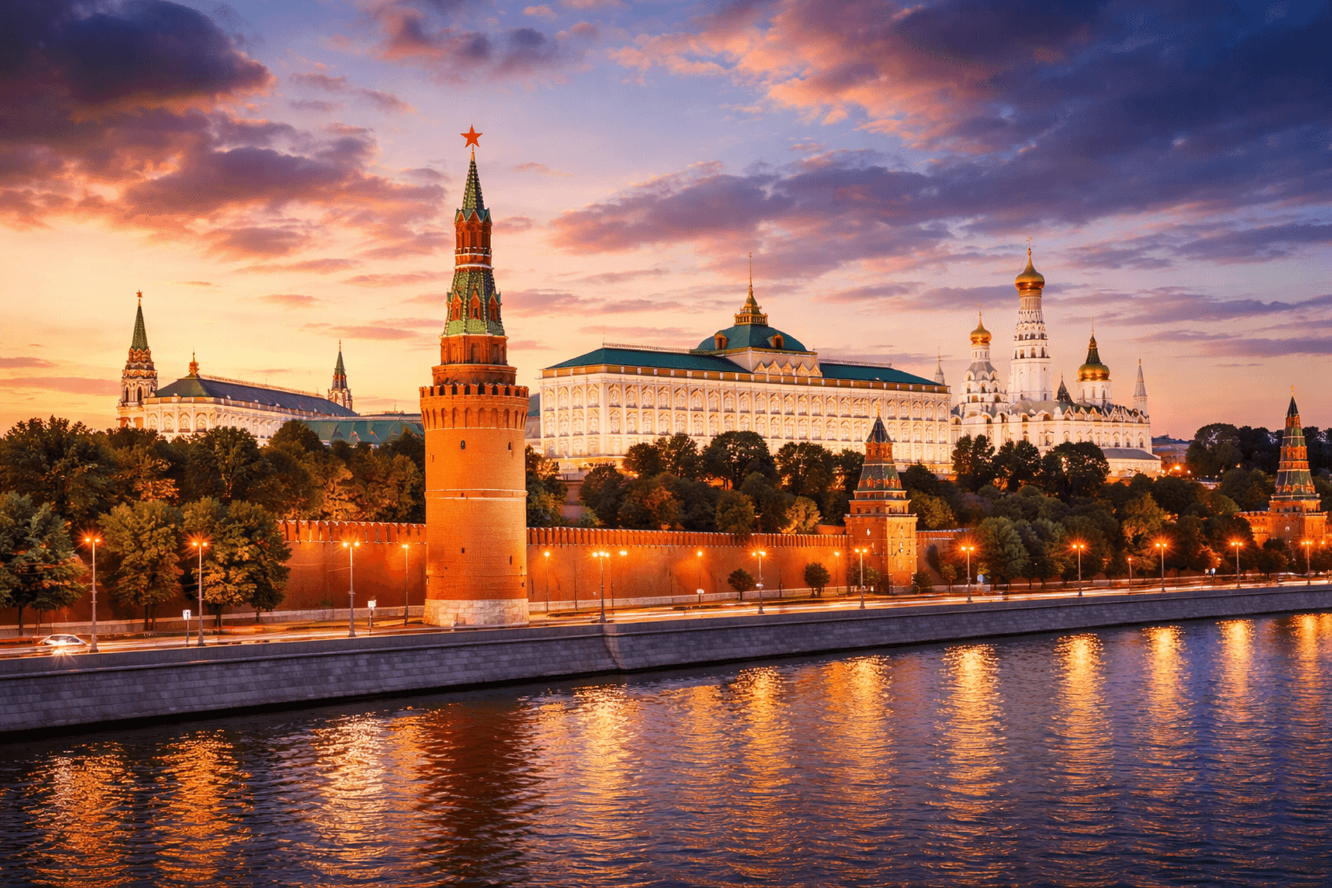 Moscow Kremlin at dusk